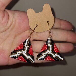 🐍✨ New Handmade Earrings – “Snake Path in Red” Design  ✨🐍